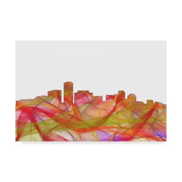 Marlene Watson 'Long Beach California Skyline' Canvas Art, 22x32, Trademark Fine Art, Mfr#: MW00702-C2232GG